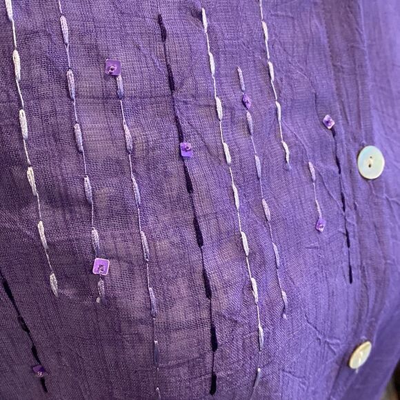 Napa Valley Women’s Button Up Embellished Purple Blouse Size Large - Picture 6 of 11